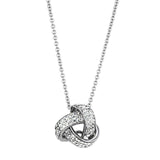 Rhodium Brass Necklace with Top Grade Crystal  in Clear