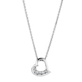 Rhodium Brass Necklace with AAA Grade CZ  in Clear