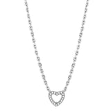 Rhodium Brass Necklace with AAA Grade CZ  in Clear
