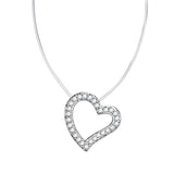 Rhodium Brass Necklace with AAA Grade CZ  in Clear