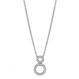 Rhodium Brass Necklace with AAA Grade CZ  in Clear
