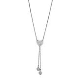 Rhodium Brass Necklace with AAA Grade CZ  in Clear