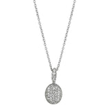Rhodium Brass Necklace with AAA Grade CZ  in Clear