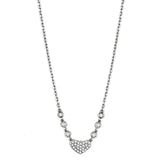 Rhodium Brass Necklace with AAA Grade CZ  in Clear