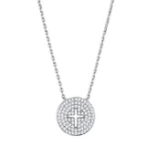 Rhodium Brass Necklace with AAA Grade CZ  in Clear