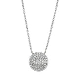 Rhodium Brass Necklace with AAA Grade CZ  in Clear