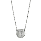 Rhodium Brass Necklace with AAA Grade CZ  in Clear
