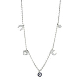 Rhodium Brass Necklace with AAA Grade CZ  in Montana