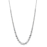 Rhodium Brass Necklace with AAA Grade CZ  in Clear
