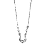 Rhodium Brass Necklace with AAA Grade CZ  in Clear