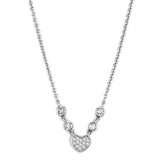 Rhodium Brass Necklace with AAA Grade CZ  in Clear