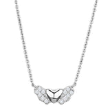 Rhodium Brass Necklace with AAA Grade CZ  in Clear