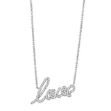 Rhodium Brass Necklace with AAA Grade CZ  in Clear