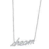 Rhodium Brass Necklace with AAA Grade CZ  in Clear