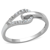 Rhodium Brass Ring with AAA Grade CZ  in Clear