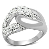 Rhodium Brass Ring with Top Grade Crystal  in Clear