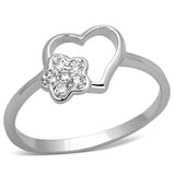 Rhodium Brass Ring with AAA Grade CZ  in Clear