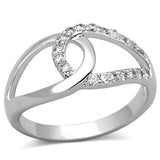 Rhodium Brass Ring with AAA Grade CZ  in Clear