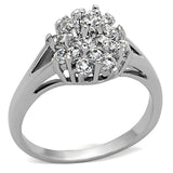 Rhodium Brass Ring with AAA Grade CZ  in Clear