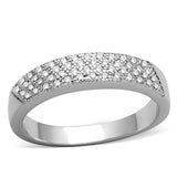 Rhodium Brass Ring with AAA Grade CZ  in Clear