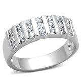 Rhodium Brass Ring with AAA Grade CZ  in Clear