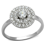 Rhodium Brass Ring with AAA Grade CZ  in Clear