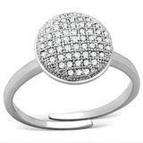 Rhodium Brass Ring with AAA Grade CZ  in Clear