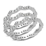 Rhodium Brass Ring with AAA Grade CZ  in Clear
