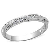 Rhodium Brass Ring with AAA Grade CZ  in Clear