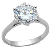 Rhodium Brass Ring with AAA Grade CZ  in Clear
