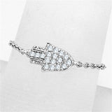 Rhodium Brass Ring with AAA Grade CZ  in Clear