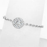 Rhodium Brass Ring with AAA Grade CZ  in Clear