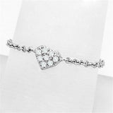 Rhodium Brass Ring with AAA Grade CZ  in Clear