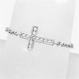 Rhodium Brass Ring with AAA Grade CZ  in Clear