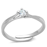 Rhodium Brass Ring with AAA Grade CZ  in Clear
