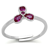 Rhodium Brass Ring with Synthetic Corundum in Ruby