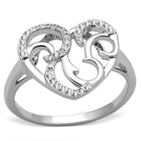 Rhodium Brass Ring with AAA Grade CZ  in Clear