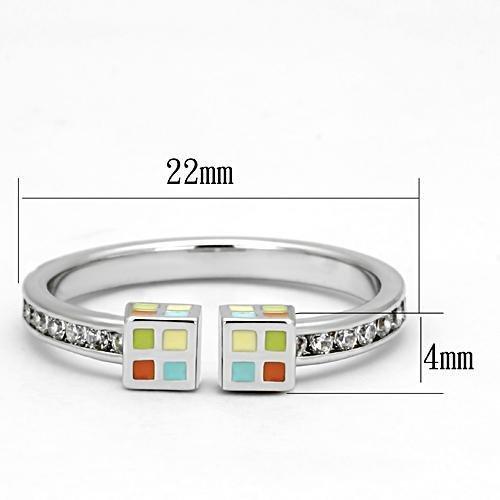 Rhodium Brass Ring with AAA Grade CZ  in Clear