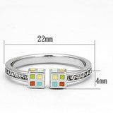 Rhodium Brass Ring with AAA Grade CZ  in Clear