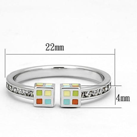 Rhodium Brass Ring with AAA Grade CZ  in Clear