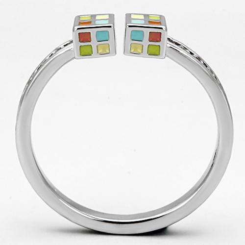 Rhodium Brass Ring with AAA Grade CZ  in Clear