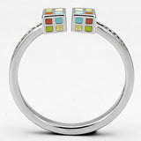 Rhodium Brass Ring with AAA Grade CZ  in Clear
