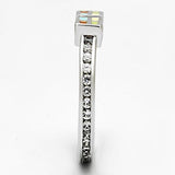 Rhodium Brass Ring with AAA Grade CZ  in Clear