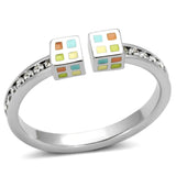 Rhodium Brass Ring with AAA Grade CZ  in Clear