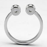 Rhodium Brass Ring with Top Grade Crystal  in Clear