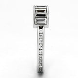 Rhodium Brass Ring with Top Grade Crystal  in Clear