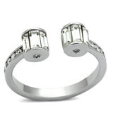 Rhodium Brass Ring with Top Grade Crystal  in Clear