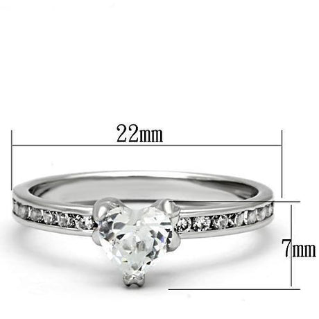 Rhodium Brass Ring with AAA Grade CZ  in Clear