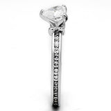 Rhodium Brass Ring with AAA Grade CZ  in Clear