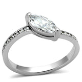 Rhodium Brass Ring with AAA Grade CZ  in Clear